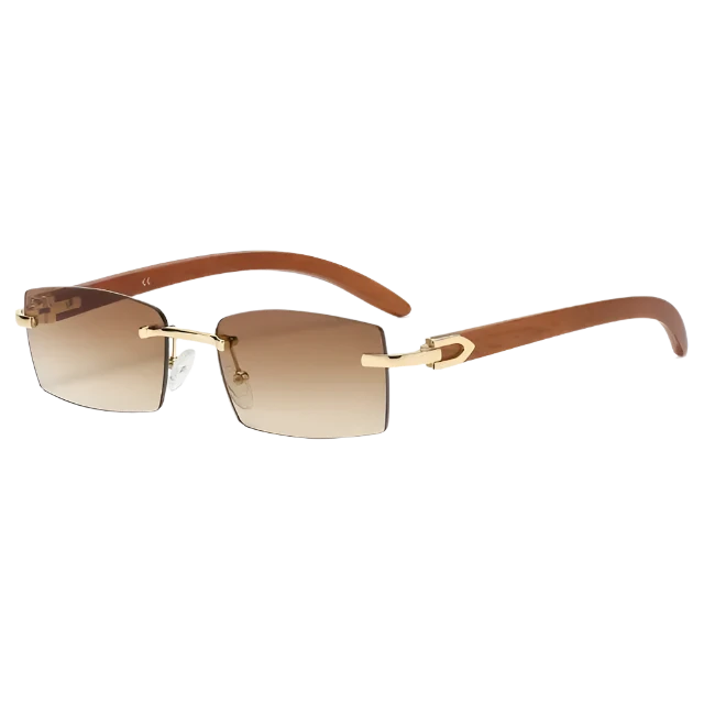 Rectangle Fashion Rimless Sunglasses