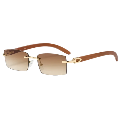 Rectangle Fashion Rimless Sunglasses